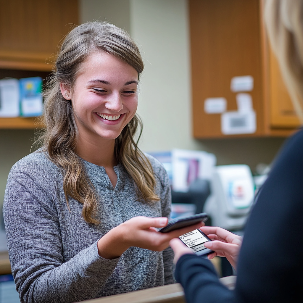 Persona recibiendo transferencia bancaria